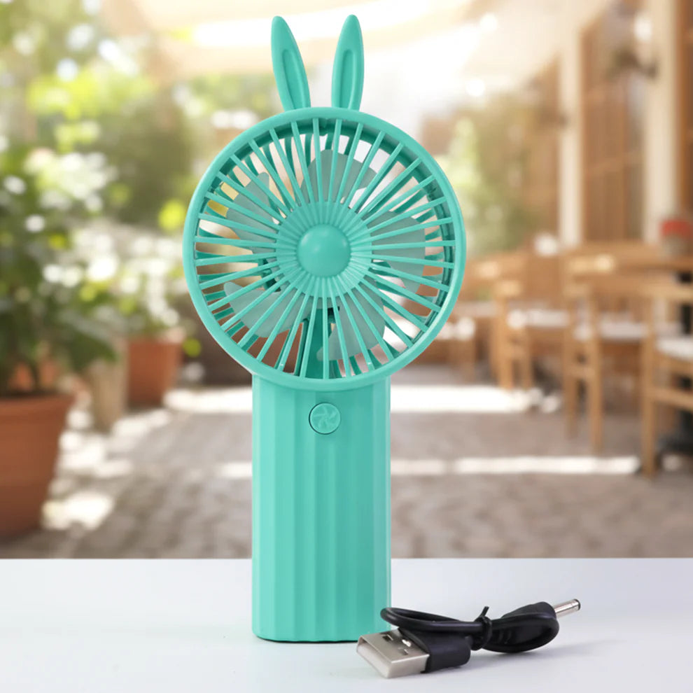 Rabbit Ear Handheld Fan | Colorful Light Mini Fan