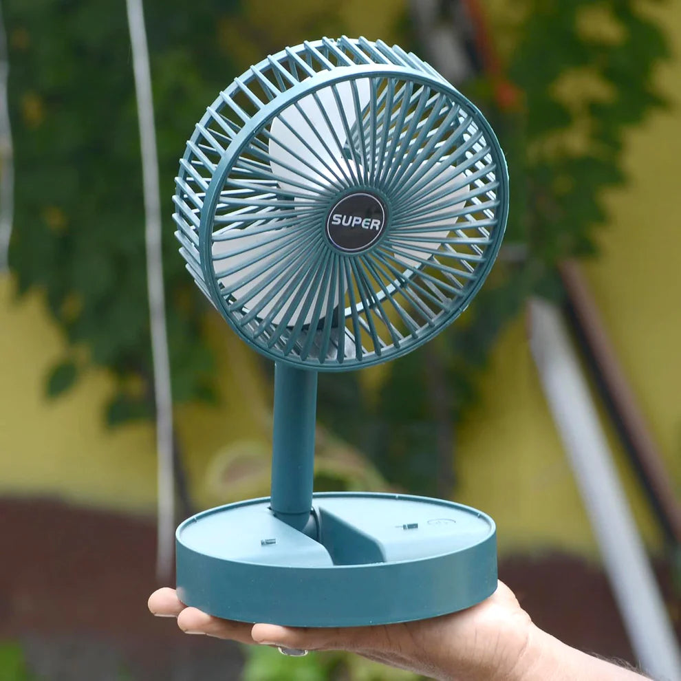 Foldable Telescopic Stand Fan | Rechargeable Desktop Fan